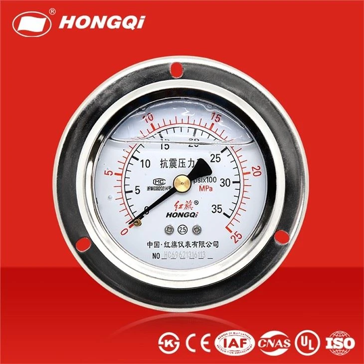 60mm Liquid Filled Gas Pressure Gauge Manometer With Flange