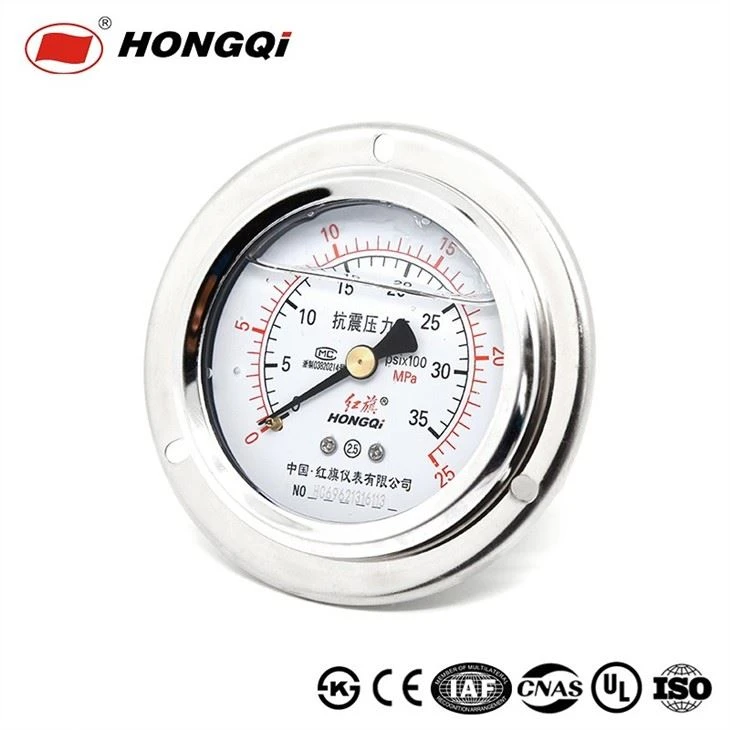 60mm Liquid Filled Gas Pressure Gauge Manometer With Flange