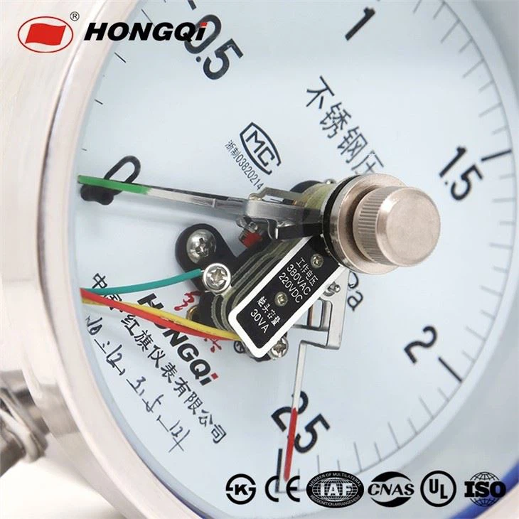Photoelectricity Shockproof Electricity Contacts Device Pressure Gauge