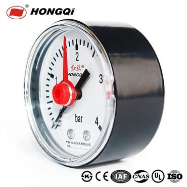 Manometru cu arc de 50 mm cu indicator din aluminiu negru